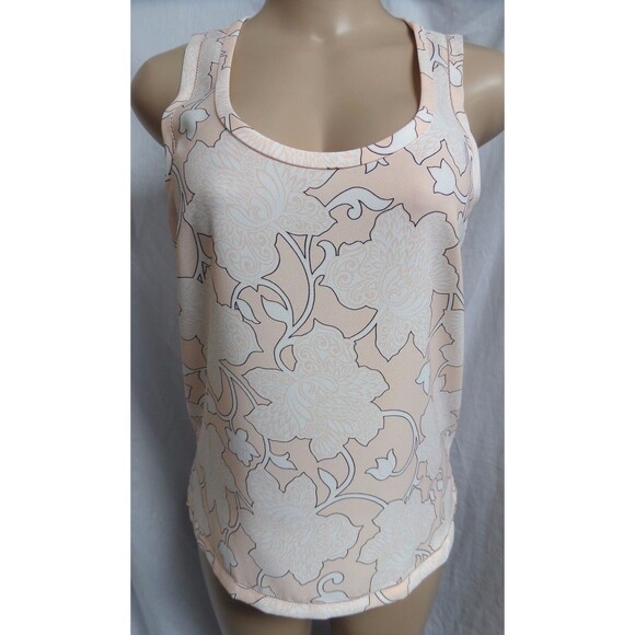 ANN TAYLOR LIGHT PEACH FLORAL PRINT CROCHET TRIMMED SHIRT BLOUSE TOP SIZE: M NWT - Picture 3 of 7